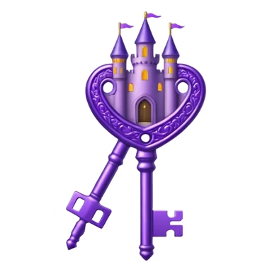 glitter purple key of castle sticker