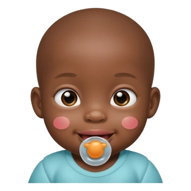 Black baby using pacifier  sticker
