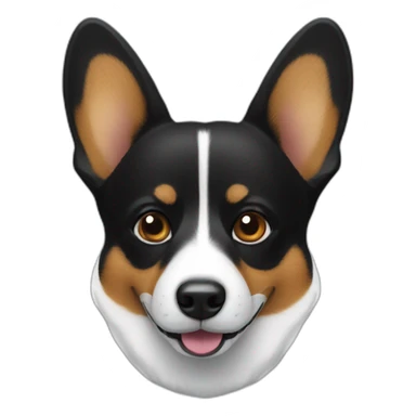 black corgi face sticker