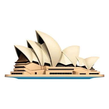 sydney opera house front view, no frame sticker
