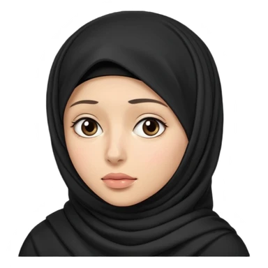 sick and tired woman in black hijab sticker
