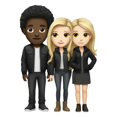 Couple white girl and black man with urban outfit sticker