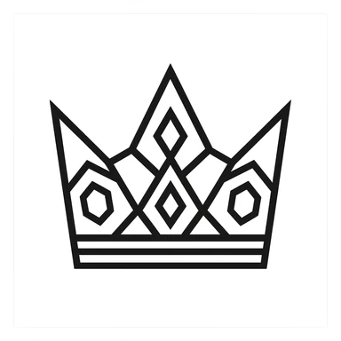 crown with a geometric pattern sticker