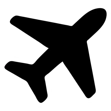 black airplane icon, minimal, suitable as a placeholder sticker