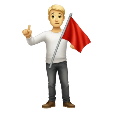 Guy with an hand like this ✊🏼 and a red flag sticker