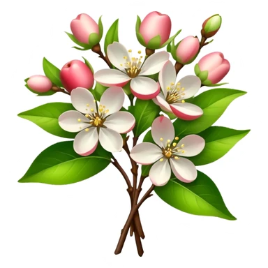 bouquet Apple blossom, luxuriant, stem, leaf, bud sticker