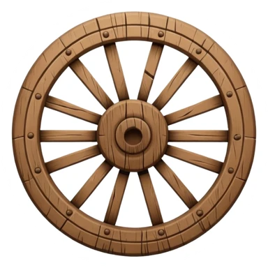 Wheel – Simple wooden cartwheel, ancient design sticker