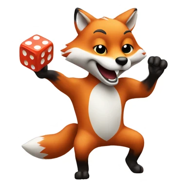 Fox throwing dices sticker