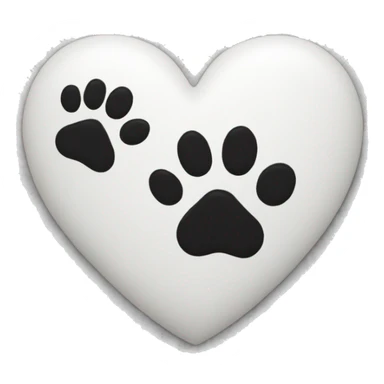 White heart with cat's paw sticker