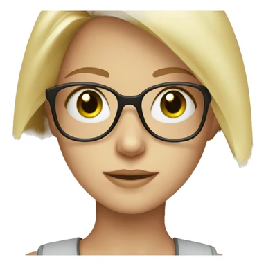 blonde girl with brown glasses green eyes and mascara  sticker
