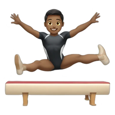 Boy Gymnast who is doing pommel horse sticker