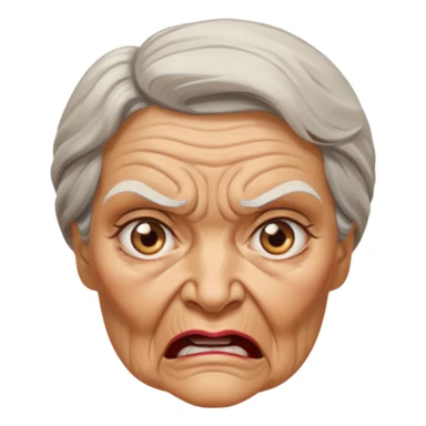 old lady face slap sticker