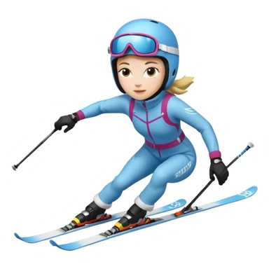 Female Alpine skiing sticker