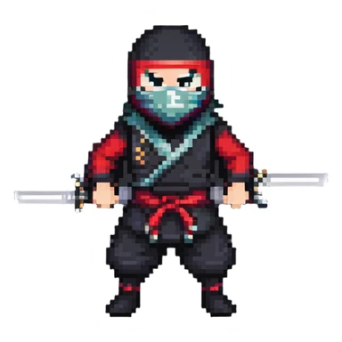 masked ninja in classic pose sticker