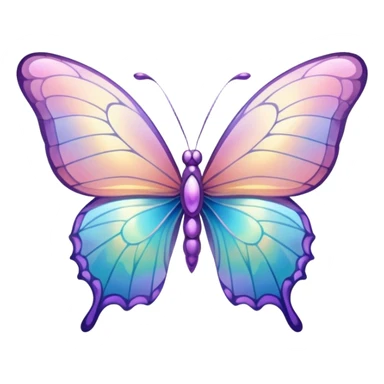 Shiny Glossy Pastel Gradient Hue Iridescent Crystal Butterfly sticker