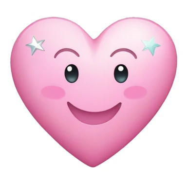 Un corazon color rosado claro con estrellas turquesas sticker