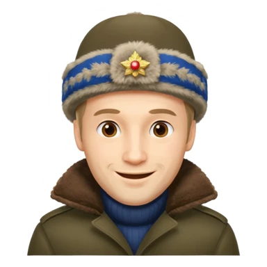 russian man with ushanka sticker