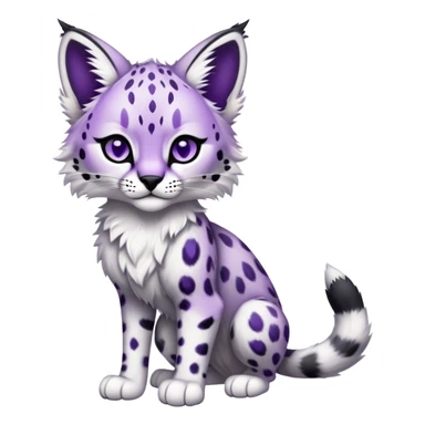 Epic Edgy Cute Black White Purple ethereal Serval-Snow-Leopard-Bobcat-Fionbri full body sticker