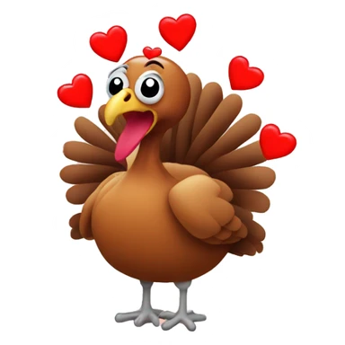 Turkey with hearts sticker