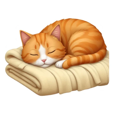 Cat sleeping on a bed sticker