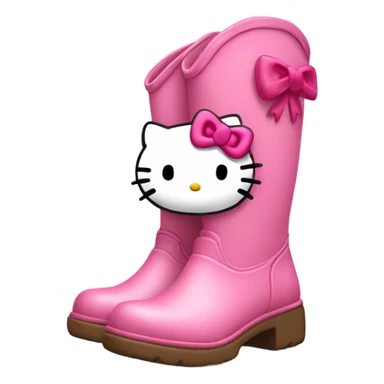 cute and pink hello kitty boots sticker