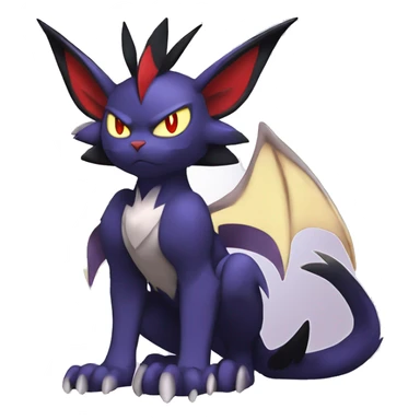 Anthro Edgy Cool Litten-Noivern-Noibat-Absol-Pokémon-Fakémon-fusion-cat Full Body sticker