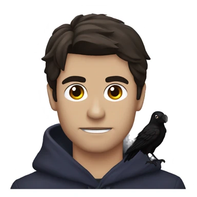 damon salvatore with a raven on his shoulder sticker