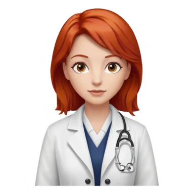 woman, red hair, classic, doctor sticker