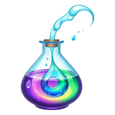 Floating potion bottle with glowing liquid sticker