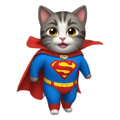 cat in a superman costume sticker
