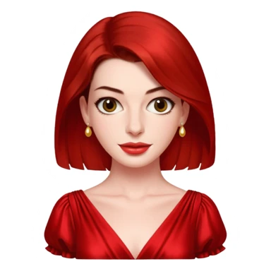 Anne Hathaway in red dress sticker