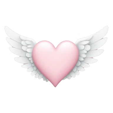 pastel pink heart with white wings sticker