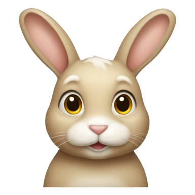 beige bunny  sticker