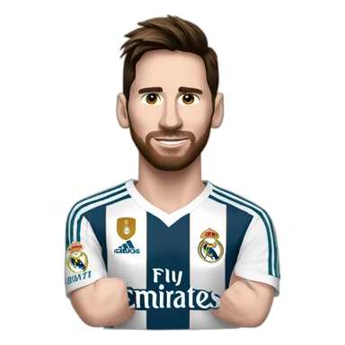 Messi with Real Madrid shirt sticker
