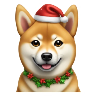 Shiba-inu in Christmas wear sticker