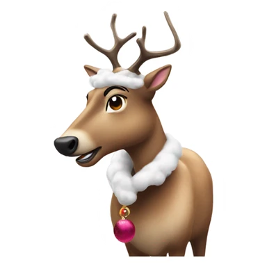 The gayest reindeer in drag sniffing snow sticker