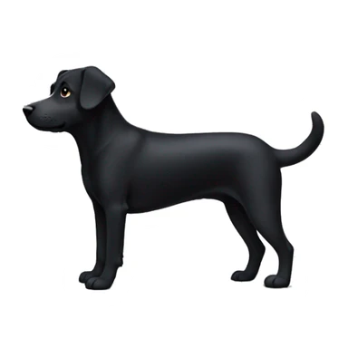 Black dog with white belly  sticker