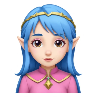 scouts girl elf in pink uniform and blue hair sticker
