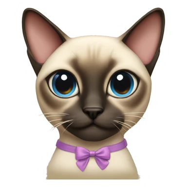 siamese cat wearing a bow sticker