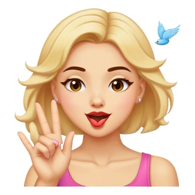 Girl sending a flying kiss with wink sticker
