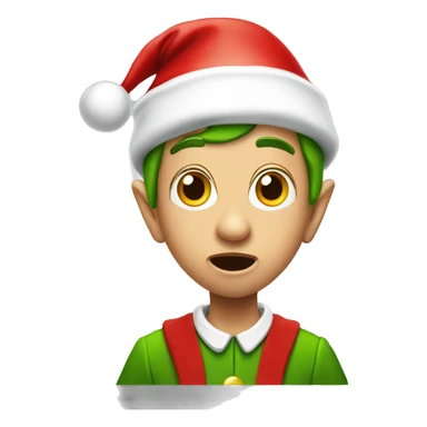 Amazed Christmas elf sticker