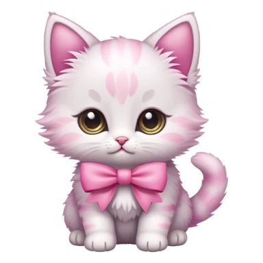 cute kitten with a pink bow sticker