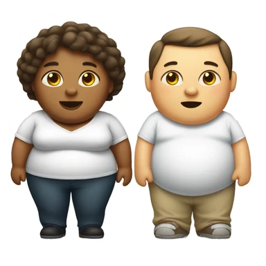 Fat woman and thin man sticker