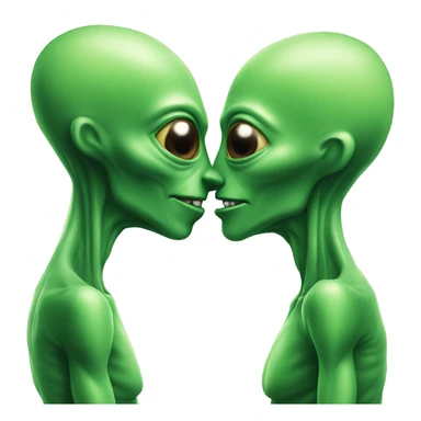 Two green aliens kissing each other  sticker