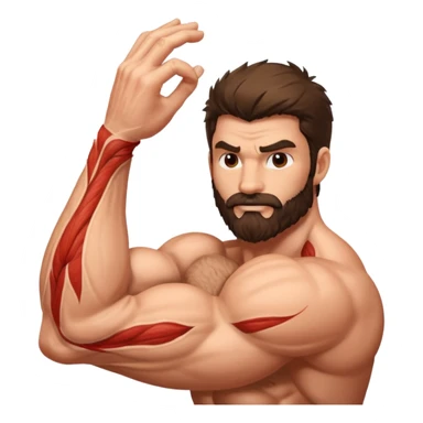 hairy arm with muscle 💪🏻  sticker
