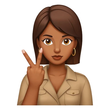 woman sticking out the middle finger sticker