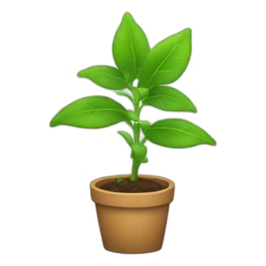 a green plant singing sticker