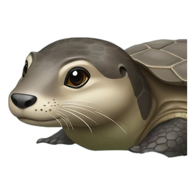 Une loutre sur une tortue sticker