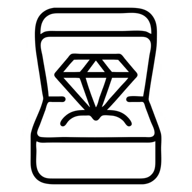 minimalistic icon of a premium jewelry case, clean lines, simple design, modern, no text sticker