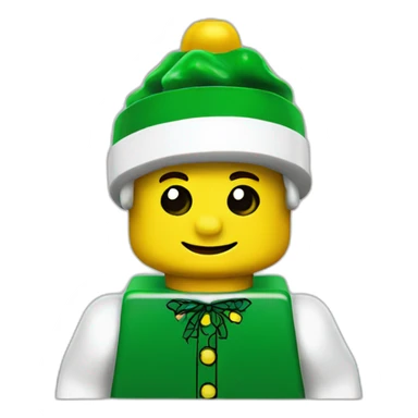 Lego with a christmas hat sticker